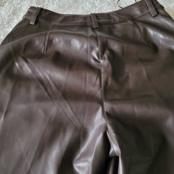 Lucy Paris XS Faux Brown Leather Pants - Picture 6 of 6